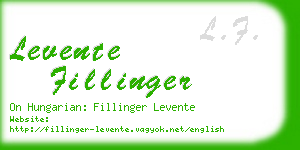 levente fillinger business card